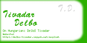 tivadar delbo business card